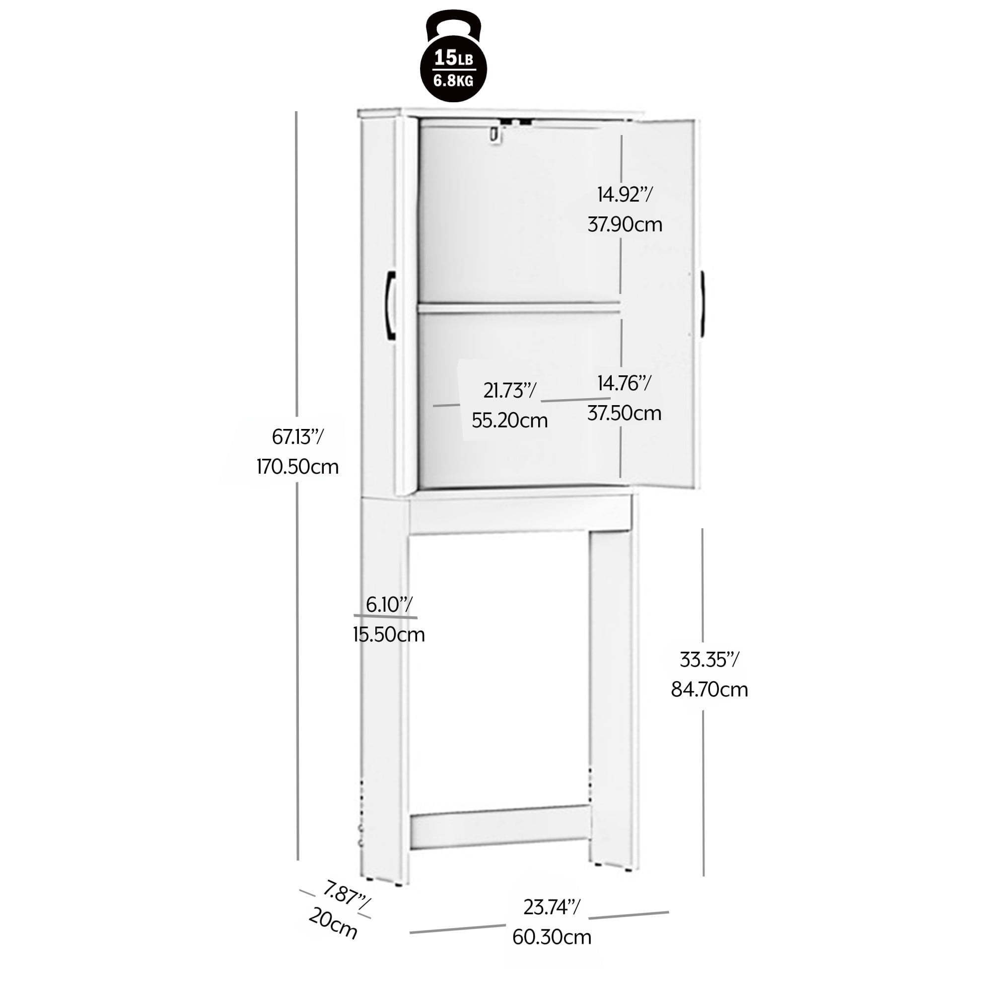 Mainstays Ardent Over-the-Toilet Bathroom Storage Cabinet, Gray