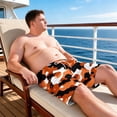 thumbnail image 6 of Men’s Camo Cargo Shorts Elastic Waist Drawstring Cotton Big & Tall Relaxed Fit Casual Summer Work Shorts with Pockets Orange 5XL, 6 of 8