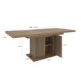 thumbnail image 5 of 63"-79" Extendable Dining Table for 4-8, Rectangle Kitchen Table with Storage Cabinet and Removable Leaf, Space Saving Expandable Dinner Furniture for Living Room, Brown, 5 of 9
