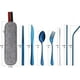 thumbnail image 2 of Devico Utensilios portátiles, juego de cubiertos de viaje para acampar, 8 piezas, incluido cuchillo, tenedor, cuchara, palillos, cepillo de limpieza, pajitas, estuche portátil, juego de cubiertos de, 2 of 7