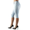 thumbnail image 3 of Fashion2Love Women's Juniors Destroyed Ripped Stretch Denim Capri Shorts, 3 of 9