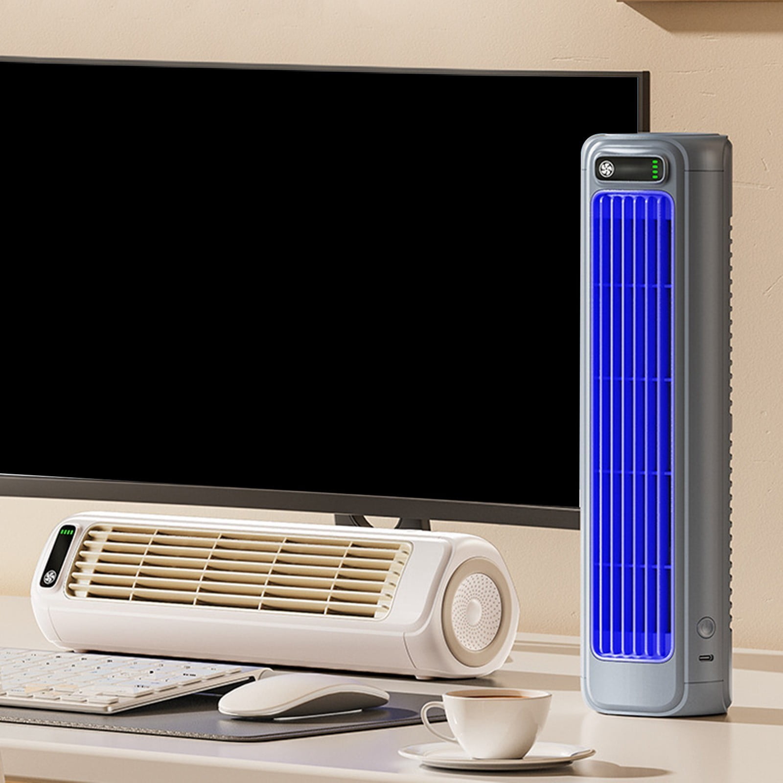 BUERCWS Portable Cooling Fan - Hydro Chill System Cools Air Instantly, Multi Directional Vents for Targeted Cooling in Small Spaces