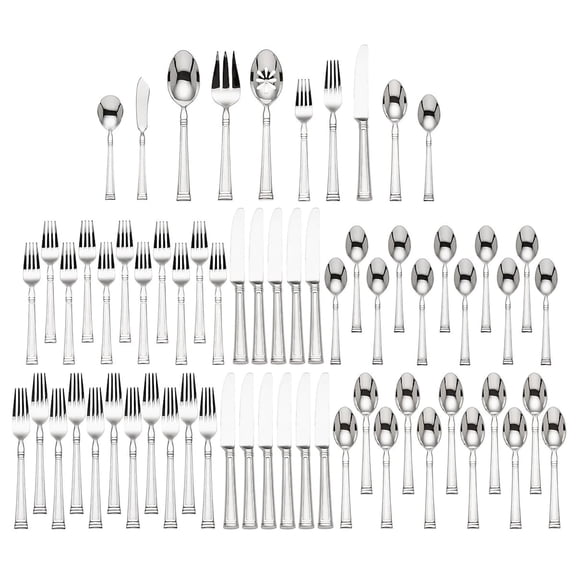 Lenox Esquire 65-Piece Stainless Steel Flatware Set, Service for 12