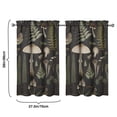 thumbnail image 2 of Mushroom (68) Kitchen Curtains - Vintage Tier Curtains for Bathroom Living RV Rod Pocket Window Drapes 36 Inch 2 Panels Set 27.5"x39" Window Treatment Tiers, 2 of 4