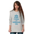 thumbnail image 5 of Keep Calm Mermaid On Beach Day Cute Women's Long Sleeve T Shirt Brisco Brands L, 5 of 6