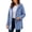 Blue, variant on ‌Fuzzy Fleece Jackets for Women Cable Knit Hooded Coat Long Sleeve Button Down Winter Warm Cardigan with Pockets