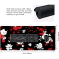 thumbnail image 3 of Red and Black Mouse Pad 35.4 X 15.7 Inch XXL White Red Rose Floral Print Full Desk Mousepad Extended Large Non-Slip Rubber Base Big Keyboard Mat with Stitched Edges for Gaming Office, 3 of 6
