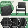 thumbnail image 5 of Homall 3-Piece Casual Bistro Set with Wicker Chairs and Coffee Table for Patio Furniture, Black/White, 5 of 7