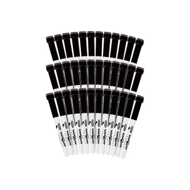 KleenSlate Marqueur Effaçable à Sec avec Gomme, Non-Permanent, Noir, 36 Unités