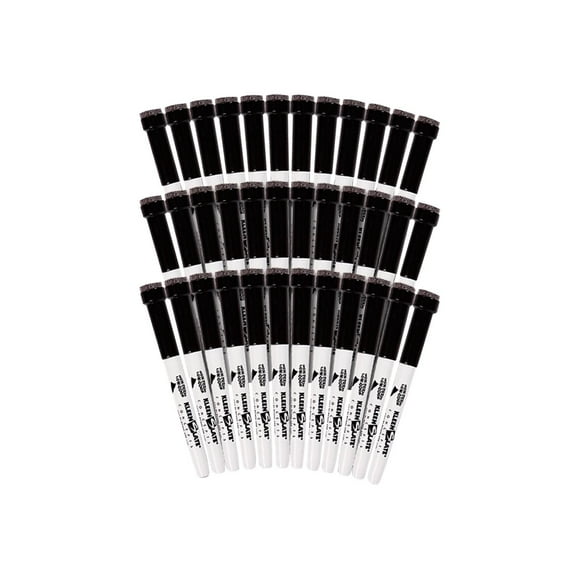 KleenSlate Marqueur Effaçable à Sec avec Gomme, Non-Permanent, Noir, 36 Unités