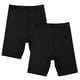 thumbnail image 2 of Gibobby Pantaleta de encaje para mujer Pantalones cortos casuales de cintura alta para mujer, paquete de 2(Negro,G), 2 of 3