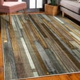 thumbnail image 3 of Wooden Print Decorative Rug, Brown Old Hardwood Floor Plank Grunge Lodge Garage Natural Rural Graphic, Quality Carpet for Bedroom Dorm and Living Room, 6 Sizes, Dark Sepia, by Ambesonne, 3 of 4