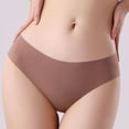 thumbnail image 3 of Previn Women's 2 Pack Breathable Seamless No Show Underwear Soft Spandex Casual Low Rise Elastic Waist Slim Fit Panties Light Coffee 4, 3 of 5
