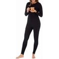 thumbnail image 3 of Fruit of the Loom womens Micro Waffle Premium Thermal Union Suit - Black, 3 of 4