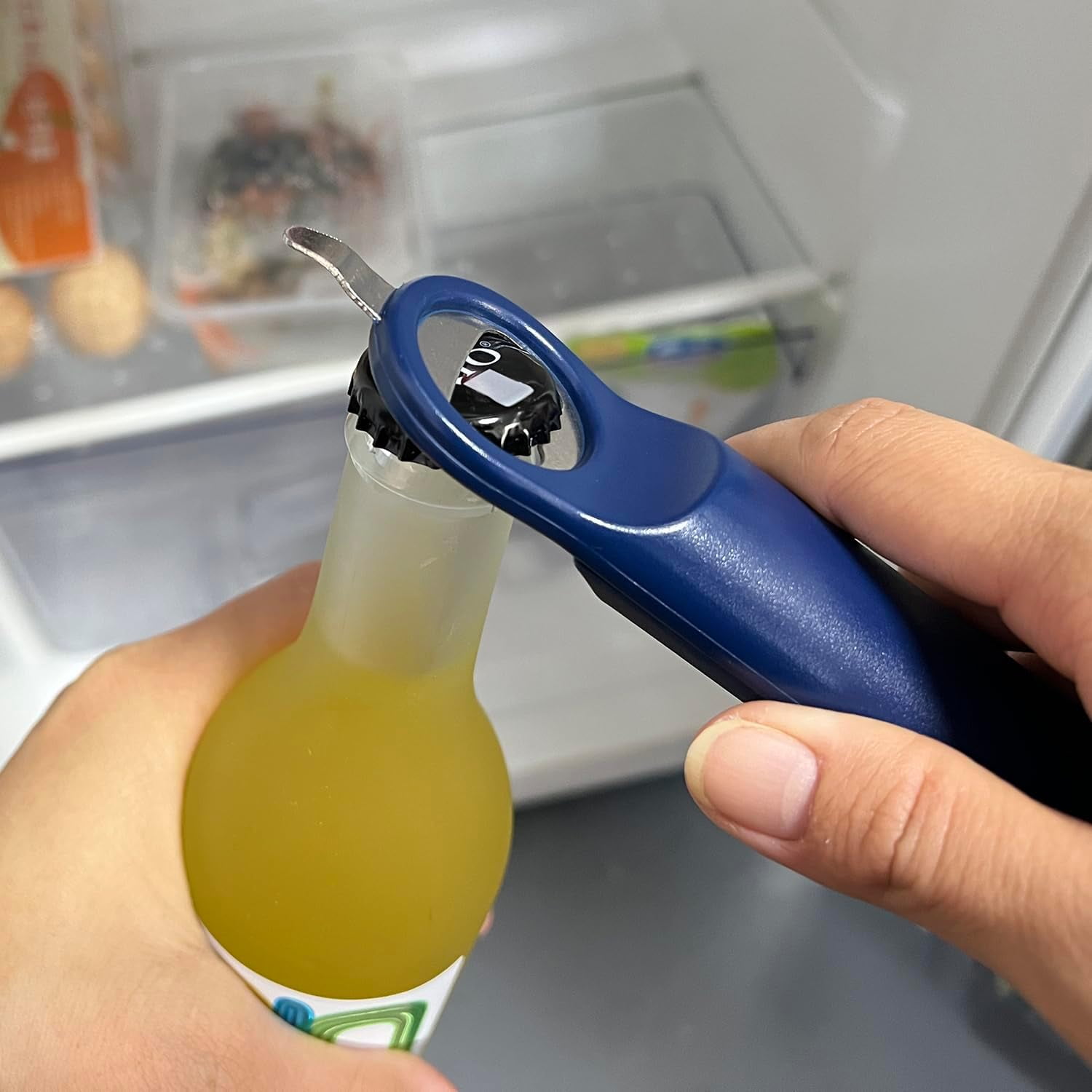FRKSMD-Multifunctional Bottle Opener Jar Opener, Adjustable Can Opener for Bottles Beer and Easy-open Can, Multi Kitchen Cap Remover (Blue)