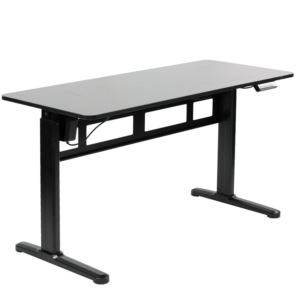 VIVO Black 55" x 24" Electric Sit Stand Desk, Ergonomic Standing Height