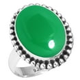 thumbnail image 1 of 925 Silver Ring For Women - Teens Genuine Green Onyx Stone Silver Ring Size 9.5 May Birthstone Fashion Silver Ring Size 9.5 Gift For Wife On Easter 925 Silver Jewelry With Gemstone, 1 of 5