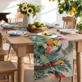 thumbnail image 2 of Table Runner 72 Inches Long for Kitchen Dining, Summer Botanical Dresser Scarf Farmhouse, Dining Table Decorations for Wedding/Parties, Tropical Plants Birds Farmhouse 14 x 72 In, 2 of 9