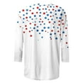 thumbnail image 4 of VEKDONE Women's Independence Day Shirts 3/4 Length Sleeve Crewneck Tunic Tops Fashion Stars Stripes Graphic Tees July 4th Patriotic Blouse White XL, 4 of 5