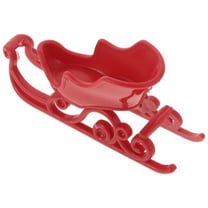 UNOMOR Christmas Sled Decor Mini Sleigh Red Plastic 1 Set As Dollhouse Accessory For Holiday Season