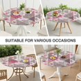 thumbnail image 7 of Pioneer Flower Floral Print Pattern Round Fitted Tablecloth with Elastic Edge,Dining Table Cover Waterproof,Outdoor Round Tablecloth for Camping,Dining,Indoor and Outdoor, 7 of 7