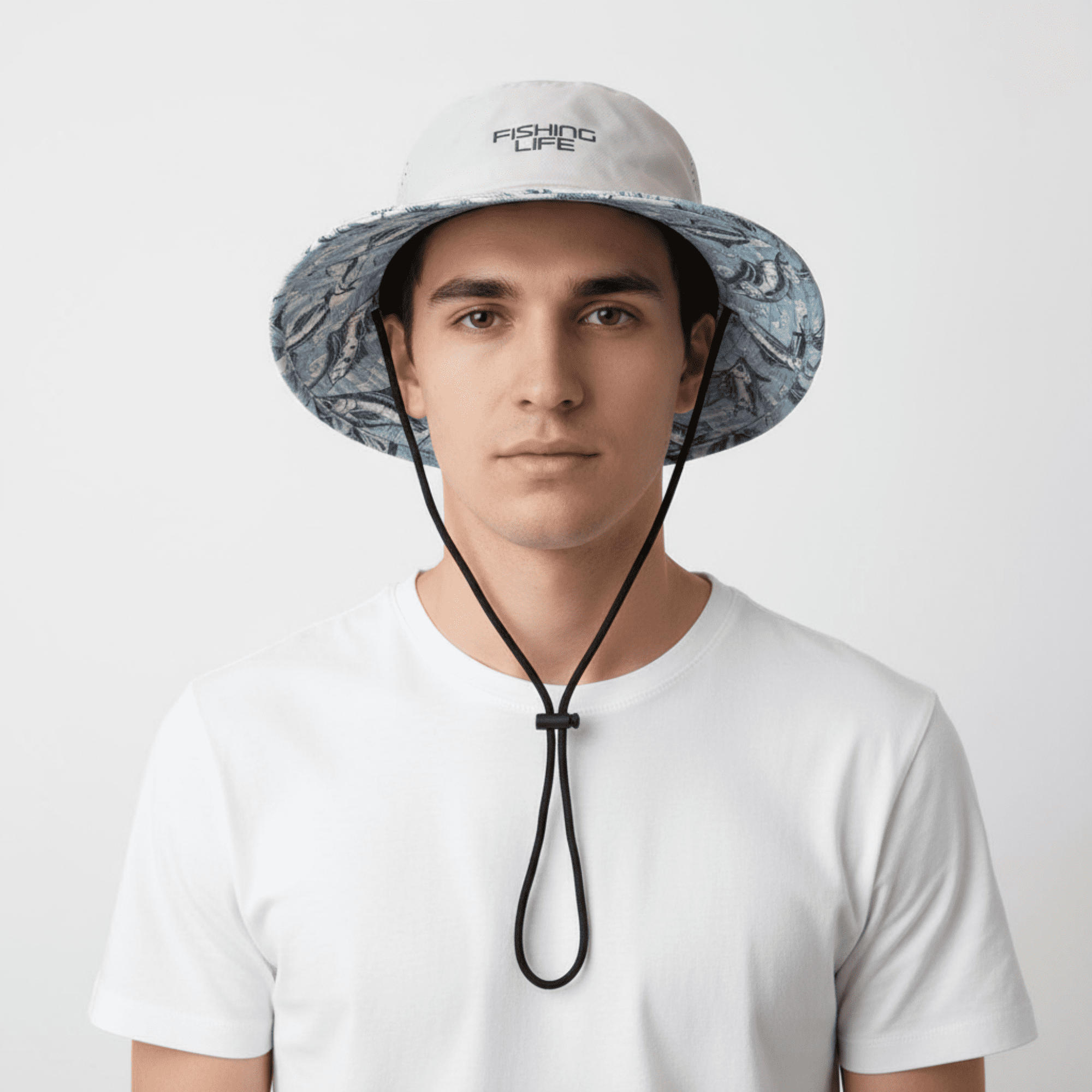 Fishing Life Marlin Waves Performance Bucket Hat - Adult Unisex