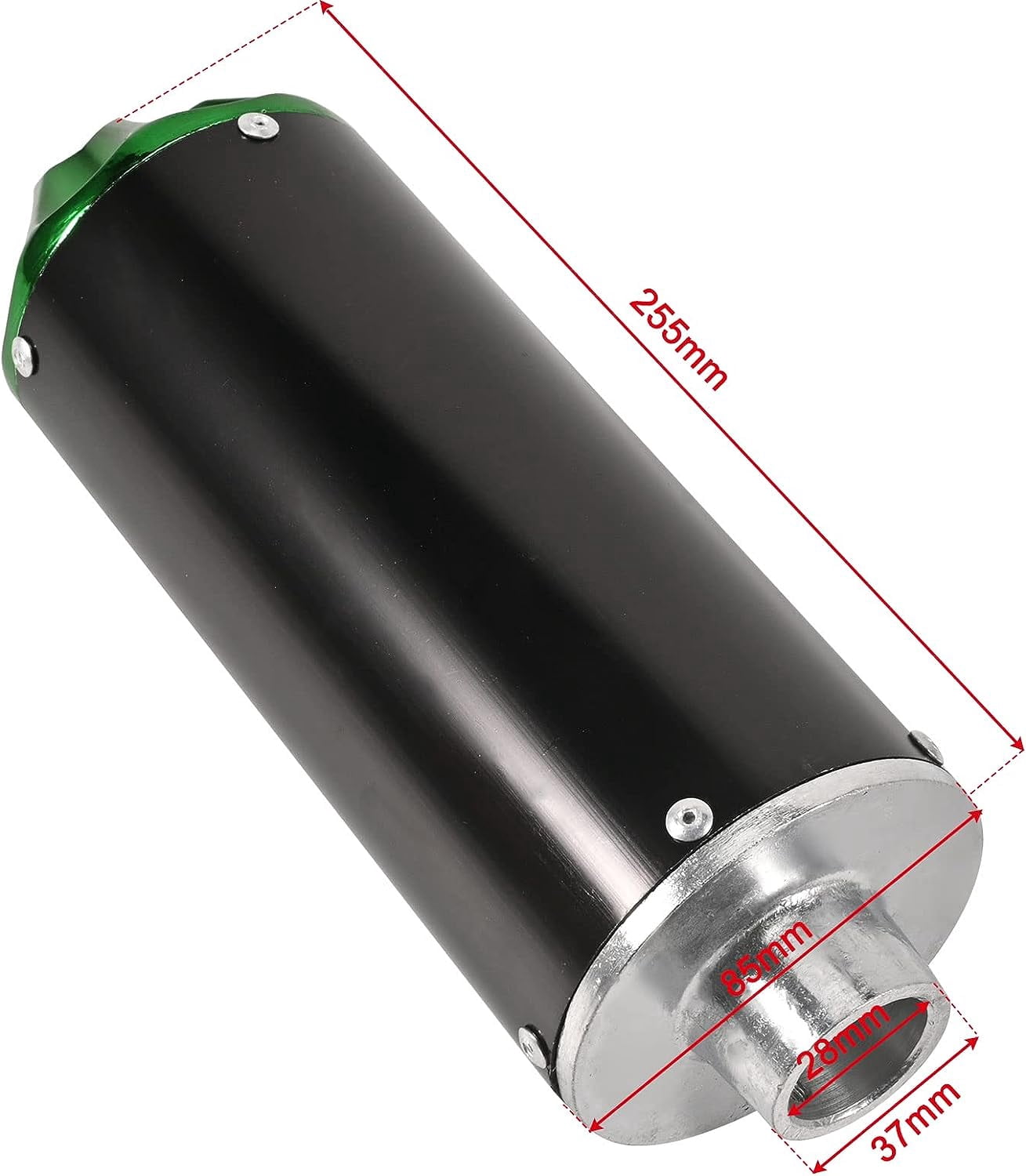 Trkimal 28mm Exhaust Muffler for CRF50 XR50 KLX SSR Thumpstar TTR YCF Lifan Apollo dbx18 50cc 70cc 90cc 110cc 125cc Chinese Pit Dirt Bike Parts (Green)