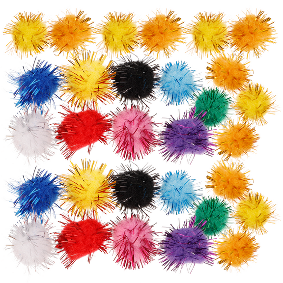 EXHUMKY 500pcs Assorted Colour Fluffy Balls for DIY Crafts School Projects