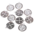 thumbnail image 3 of 10 medallas de metal de San Benito con colgante con patrón de cruz para collar de bricolaje, llavero y dijes, suministros para hacer joyas, manualidades y regalos religiosos, 3 of 8