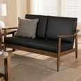 thumbnail image 2 of Bowery Hill Faux Leather Loveseat in Black and Walnut Brown, 2 of 8