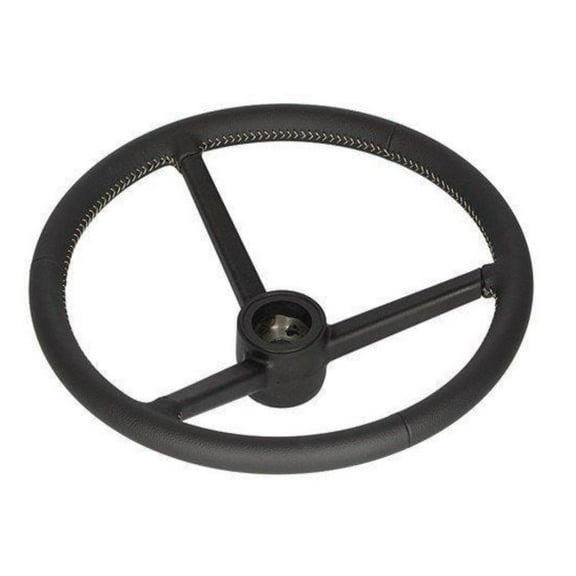 RAParts Steering Wheel Leather Wrapped Black Fits John Deere 6420 6620 6300 6600 6400
