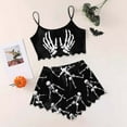 thumbnail image 2 of CONFREE Womens Halloween Pajamas Sleeveless Funny Skeleton Sleepwear Tank Tops Shorts Hallowmas Pjs Set Lovely Nightwear, 2 of 5