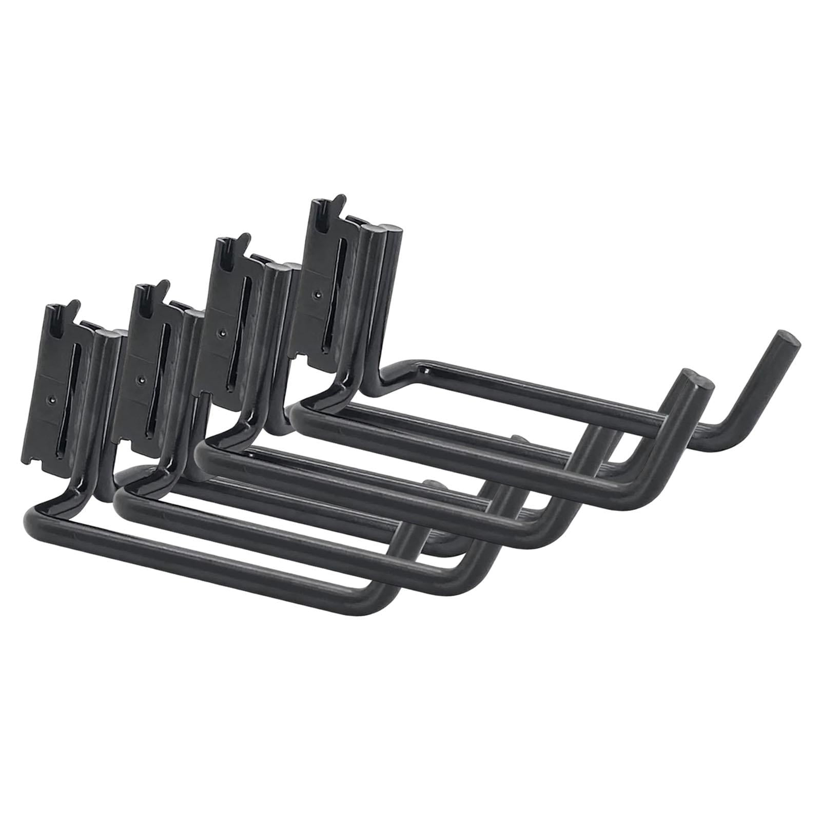 Fiocias 4 Pieces Tool Hangers Double J Hooks Versatile Quick Installation for Rakes, Hay