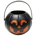thumbnail image 2 of 6PC Halloween Pumpkin Buckets Candy Basket, Black Candy Bucket for Collecting Treats and Festive Decor, Pumpkin Holder for Halloween Parties,2.8x2.2 Inch, 2 of 7