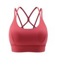 thumbnail image 2 of WXLWZYWL Women's Solid Sports Bra Crisscross Backless Workout Top Running Quick Dry Yoga Fitness Underwear, 2 of 4