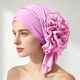 thumbnail image 2 of Headbands for Women Ruffled Stretchy Pre Tied Turban Soft Sleep Daily Head Wrap Bandanas for Women Pink, 2 of 4