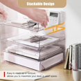 thumbnail image 2 of Clear Stackable Paper Trays PET Letter Tray Desk Organizer Desktop Organizers and Storage for Books Magazines Folders A Size File Paper Office Supplies, 2 of 7
