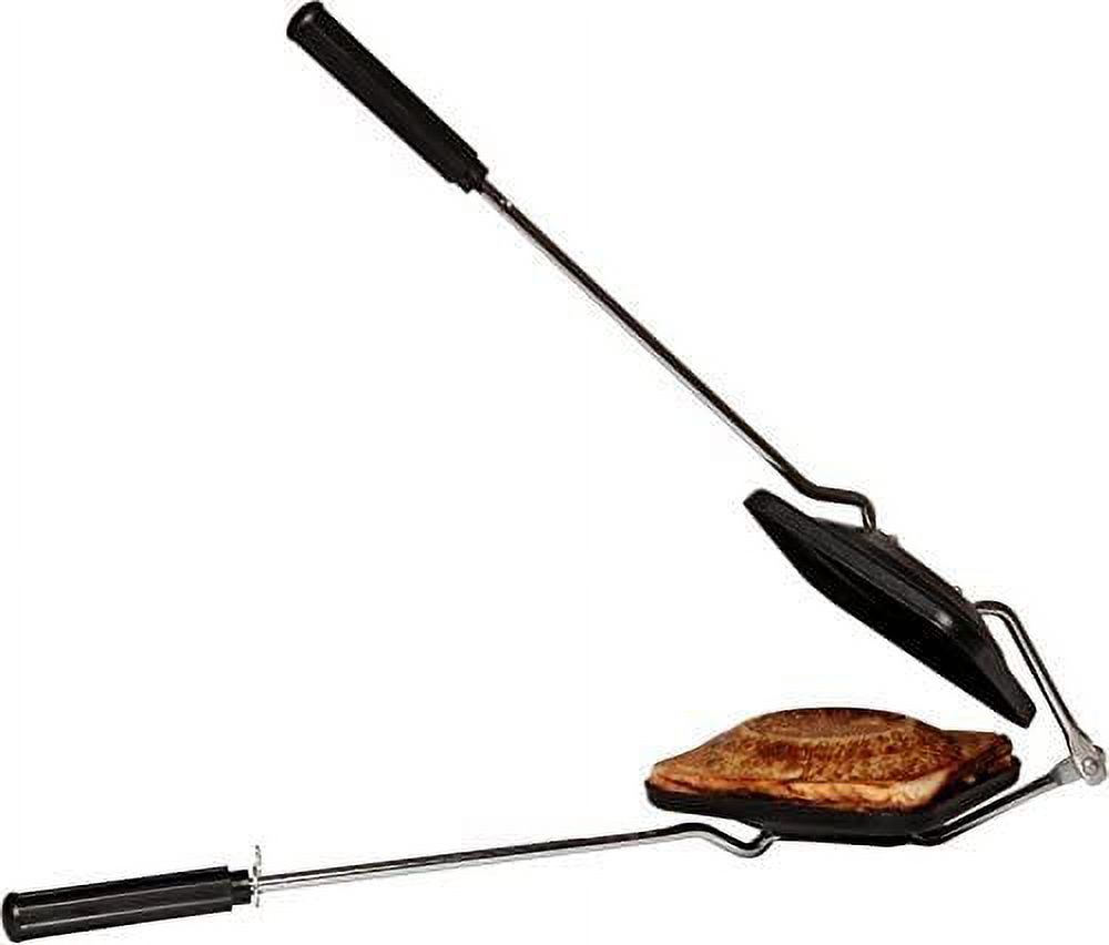 Whopper Non-Stick Grilled Sandwich Toaster with Handle, Stovetop Toasted Sandwich Maker Grill Pan For Adults - Black, 16 inch