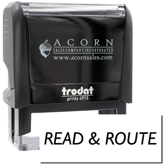 Large Self-Inking Read Route Stamp, Trodat Printy 4913, Press and Print Stamping, Impression Size 7/8" x 2-1/4", Up to 10,000 Impressions - Black Ink