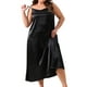 thumbnail image 1 of Agnes Orinda Tallas Grandes Vestidos de Noche para el Día de la Madre para Mujeres, Pijamas de Satén con Escote en V, Vestido Sin Mangas, Ropa de Dormir 2X Negro, 1 of 6