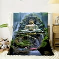 thumbnail image 5 of Buddha-Themed Soft Flannel Throw Blanket - Perfect for Couch, Bed, Travel & Office - Cozy Digital Print Design, 5 of 6