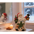 thumbnail image 3 of Fat Santa Claus figurine and Statues - Resin Santa Sculpture with Cute Animals, Beautiful Lantern and Christmas Tree, Suitable for Fireplaces and Tables, Bookshelf, Nativity Tabletop, 8.5”H, 3 of 6