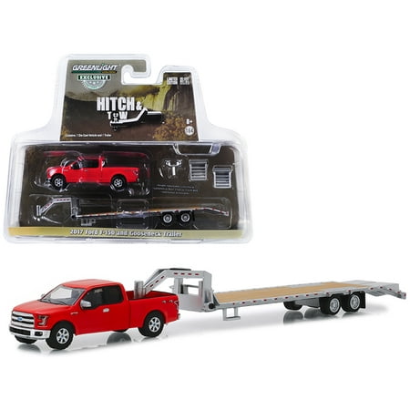 2017 Ford F-150 Pickup Truck Red with Gooseneck Trailer 