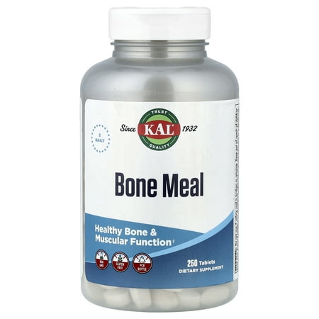 KAL Bone Meal Tablets | Great Source of Calcium & Other Key Minerals | Healthy Bones, Teeth, Nerves, Muscular Function Support | 250 Tablets