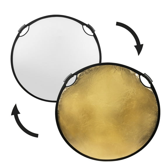 Glow Circular Collapsible Reflector with Handles (42", Gold/White)