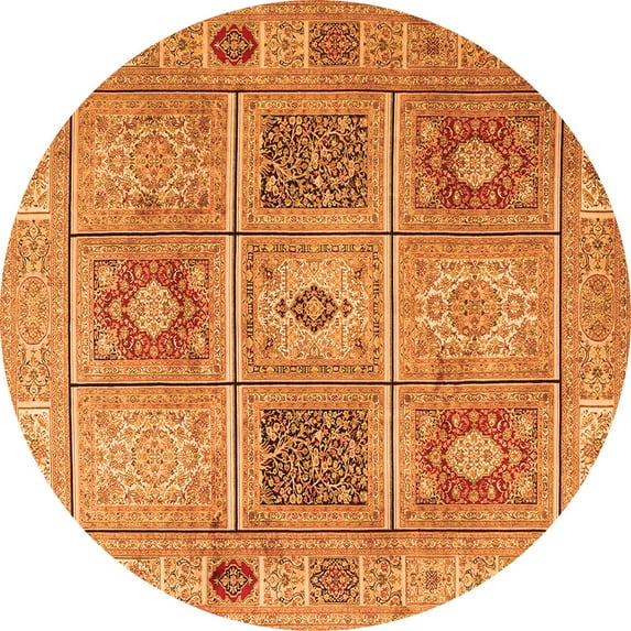 Ahgly Company Indoor Round Persian Orange Traditional Area Rugs, 3' Round