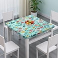 thumbnail image 3 of Pioneer Flower Floral Print Pattern Square Fitted Tablecloth with Elastic Edge,Square Table Cover,Washable Elastic Table Cover for Home Kitchen Party Decor 36"x36", 3 of 6