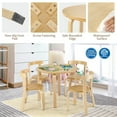 thumbnail image 4 of Canddidliike 5-Piece Kids Wooden Curved Back Activity Table and Chair Set with Toy Bricks-Natural, Kids Table for Arts & Crafts, Snack Time, Homeschooling, Homework, 4 of 10