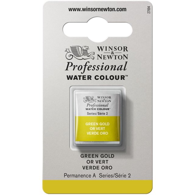 Acuarela Winsor & Newton Verde Oro Media Pastilla