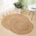 thumbnail image 3 of Round Woven Rattan Jute Rug Bedroom Woven Floor Mattress Water Cushion Living Room Reed Tea Doormat Picture Decoration Round Diameter 40cm, 3 of 4